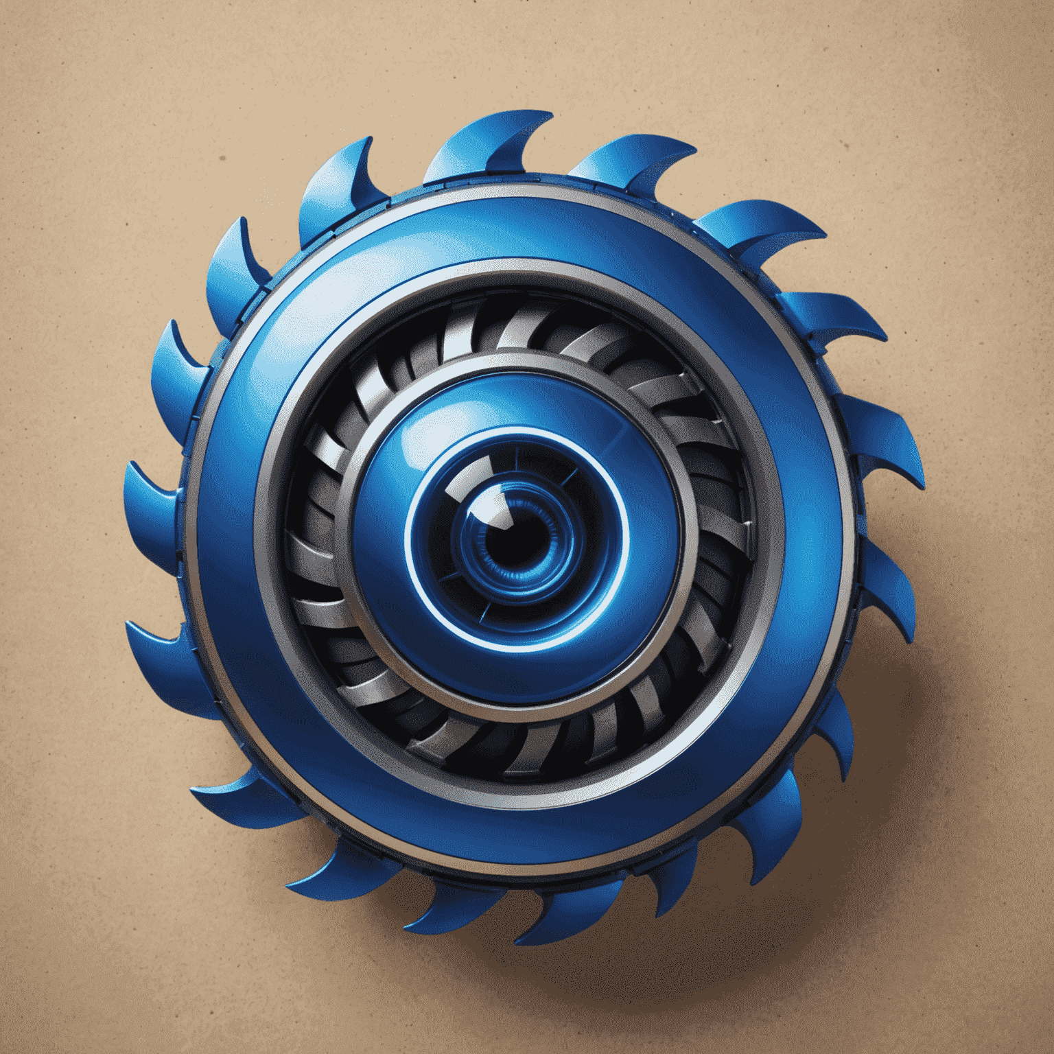 TurboSphere logo - een gestileerde turbo met een bol eromheen in elektrisch blauw